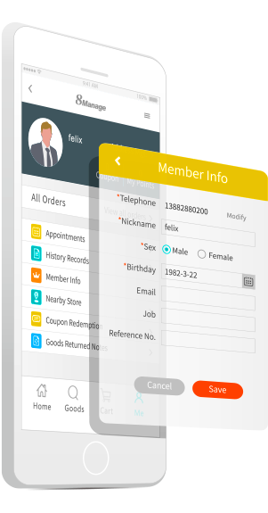 8Manage CRM provides members with convenient and quick self-service, which strengthens the interaction between enterprises and members.
